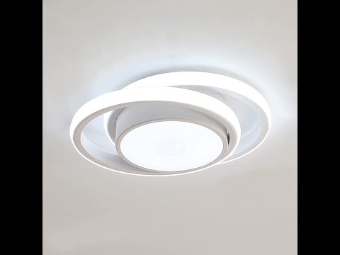 Plafonnier LED, Rond Lampe de Plafond 32W 2500lm, Moderne Luminaire Plafonnier pour Couloir Coucher Cuisine Salon, Blanc Froid 6000K, Longueur 28cm