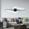 Applique Murale Intérieure LED, 27W 3000LM Lignes Simples Lampe Murale Moderne, Lumière Blanche Froide 6500K, Iuminaire Mural Interieur Noir pour Chambre, Salon, Alle à manger, Couloir, Escalier