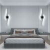 Applique Murale Intérieure LED, 27W 3000LM Lignes Simples Lampe Murale Moderne, Lumière Blanche Froide 6500K, Iuminaire Mural Interieur Noir pour Chambre, Salon, Alle à manger, Couloir, Escalier