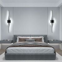 Applique Murale Intérieure LED, 27W 3000LM Lignes Simples Lampe Murale Moderne, Lumière Blanche Froide 6500K, Iuminaire Mural Interieur Noir pour Chambre, Salon, Alle à manger, Couloir, Escalier