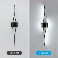Applique Murale Intérieure LED, 27W 3000LM Lignes Simples Lampe Murale Moderne, Lumière Blanche Froide 6500K, Iuminaire Mural Interieur Noir pour Chambre, Salon, Alle à manger, Couloir, Escalier