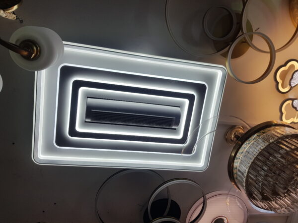 Usine Salon Télécommande Dc Moderne Carré LED Gradation Ventilateur de Plafond Sans Lame Avec Lumière