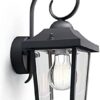Lanterne murale vintage Philips myGarden Buzzard, pour l'extérieur, la maison et l'éclairage de jardin, noir, nécessite 1 ampoule E27 de 60 W.