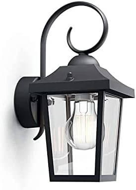 Lanterne murale vintage Philips myGarden Buzzard, pour l'extérieur, la maison et l'éclairage de jardin, noir, nécessite 1 ampoule E27 de 60 W.