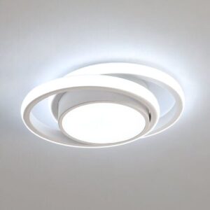 Plafonnier LED, Rond Lampe de Plafond 32W 2500lm, Moderne Luminaire Plafonnier pour Couloir Coucher Cuisine Salon, Blanc Froid 6000K, Longueur 28cm
