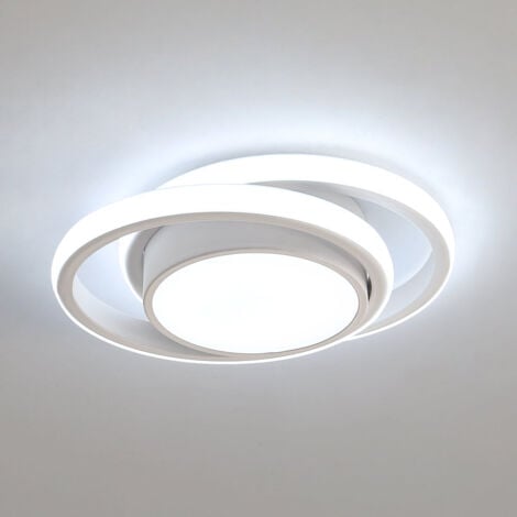 Plafonnier LED, Rond Lampe de Plafond 32W 2500lm, Moderne Luminaire Plafonnier pour Couloir Coucher Cuisine Salon, Blanc Froid 6000K, Longueur 28cm