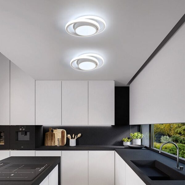Plafonnier LED, Rond Lampe de Plafond 32W 2500lm, Moderne Luminaire Plafonnier pour Couloir Coucher Cuisine Salon, Blanc Froid 6000K, Longueur 28cm