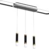 Jaycomey Lustre moderne en acrylique à 3 lumières avec ampoules LED à intensité variable, spots d'intérieur pour cuisine, salle à manger, salon et restaurant (noir perle)