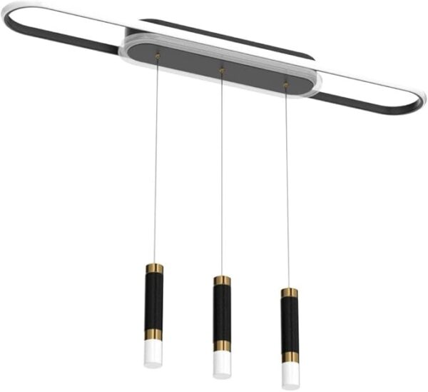 Jaycomey Lustre moderne en acrylique à 3 lumières avec ampoules LED à intensité variable, spots d'intérieur pour cuisine, salle à manger, salon et restaurant (noir perle)