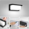Applique murale extérieure, 18 W, IP65, applique murale LED en aluminium 3000K/4500K/6000K pour décoration murale extérieure, jardins, terrasses, garages, etc. [Classe énergétique F]
