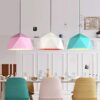 Lustre créatif en métal de style américain, luminaire suspendu couleur macarons, en aluminium E27, pour îlot de cuisine, salon, chambre à coucher, chevet, salle à manger, couloir (differente couleur )