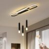 Jaycomey Lustre moderne en acrylique à 3 lumières avec ampoules LED à intensité variable, spots d'intérieur pour cuisine, salle à manger, salon et restaurant (noir perle)