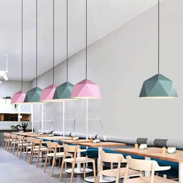 Lustre créatif en métal de style américain, luminaire suspendu couleur macarons, en aluminium E27, pour îlot de cuisine, salon, chambre à coucher, chevet, salle à manger, couloir (differente couleur )