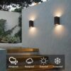 pplique murale extérieure,lampe extérieure murale aluminium,IP65,GU10 applique murale supérieure et inférieure,Convient pour jardin, balcon (sans ampoule) [Classe énergétique F]