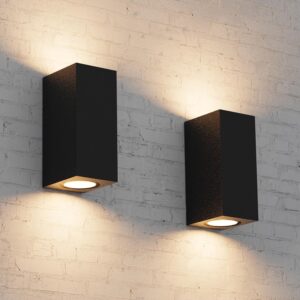 pplique murale extérieure,lampe extérieure murale aluminium,IP65,GU10 applique murale supérieure et inférieure,Convient pour jardin, balcon (sans ampoule) [Classe énergétique F]