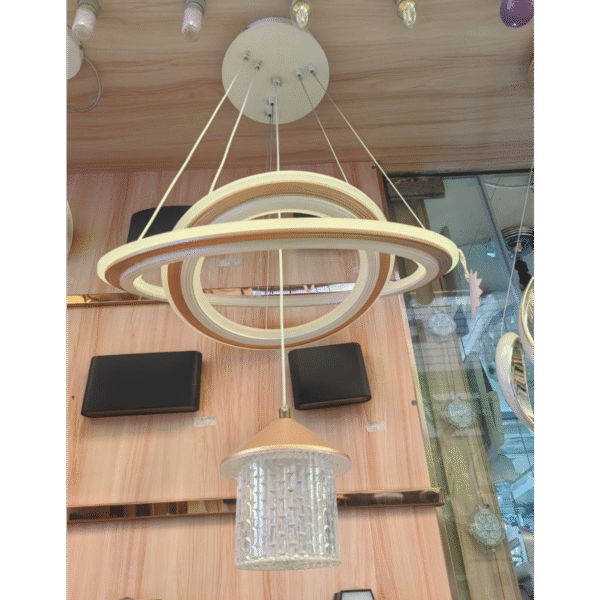 LED Dimmable Lustre,Anneau Circulaire Forme Panneau Acrylique Créatif
