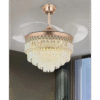 Lustre de feuille de ventilateur en PVC de décoration nordique pour la maison, bureau, hôtel, Led, ventilateurs de plafond en or, fabricants
