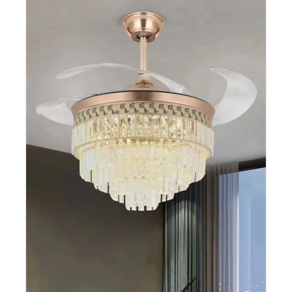 Lustre de feuille de ventilateur en PVC de décoration nordique pour la maison, bureau, hôtel, Led, ventilateurs de plafond en or, fabricants