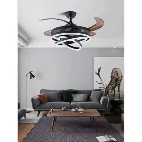 télécommande moderne ventilateurs de plafond pliants avec lampes lampe led design luz con ventilateur oculto techo