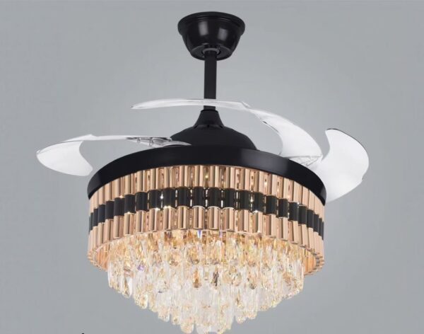 Lustre de feuille de ventilateur en PVC de décoration nordique pour la maison, bureau, hôtel, Led, ventilateurs de plafond en or, fabricants
