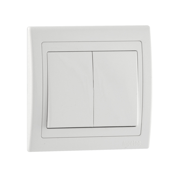 Interrupteur Double va et viens blanc allumage ingelec kenzi