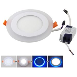 Spot encastrable LED 3 positions bleu avec blanc chaud ronde (3 + 3)W ( 6 + 3)W