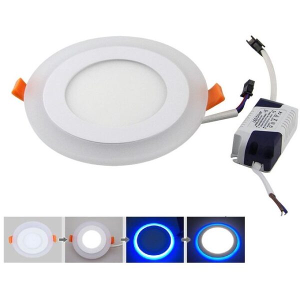 Spot encastrable LED 3 positions bleu avec blanc chaud ronde (3 + 3)W ( 6 + 3)W