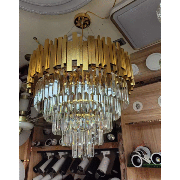 Lustre en cristal rond à double couche, lampe suspendue de salon de luxe à LED, lampe suspendue de hall d'hôtel, lampe de décoration de chambre à coucher réglable en hauteur