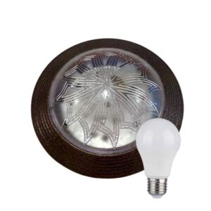 Plafonnier argenté E27 et ampoule LED E27 10 W