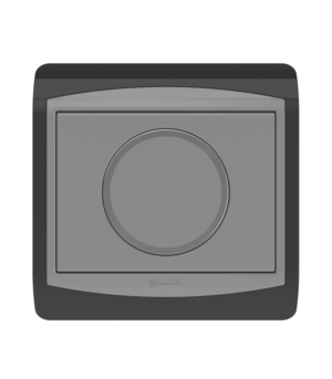 Bouton Poussoir rond non lumineux Gris Foncé