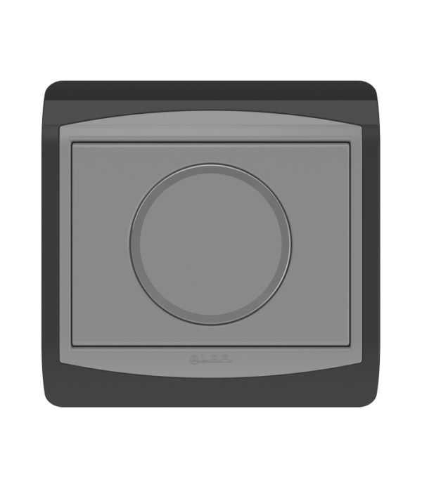 Bouton Poussoir rond non lumineux Gris Foncé