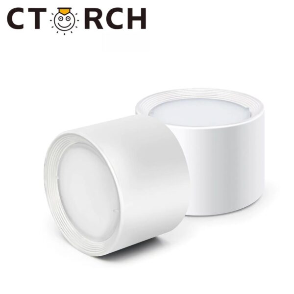 Lampe d'extérieur LED ronde, noire CTORCH