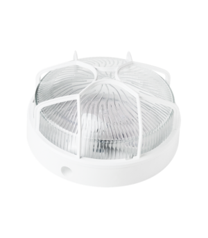 Globe rond en verre grillage plastique blanc