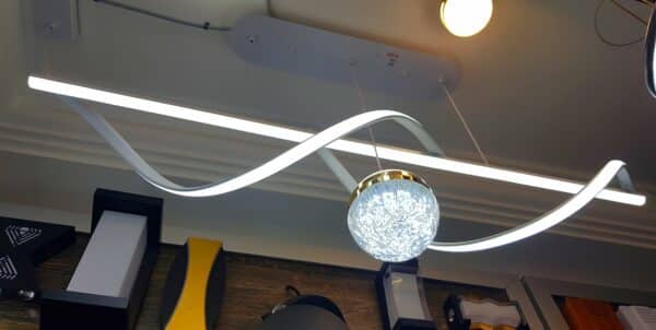 Nouveau décoratif luxe Simple lampes suspendues luminaire cuisine suspendu vague linéaire Led plafonnier décor moderne pendentif éclairage