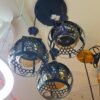 Bar Retro Lustre suspendu en fer et verre Suspension noire Suspension traditionnelle