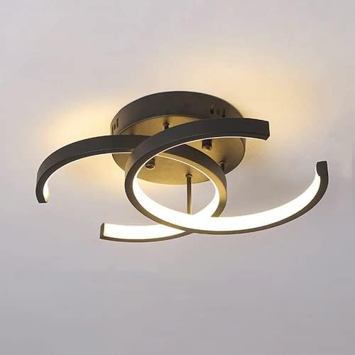 Plafonnier LED 2 lumières, design moderne, montage encastré, luminaire de plafond en métal, idéal pour un salon, une chambre, un bureau ou un couloir, blanc + 3 couleurs d'éclairage - 18 W