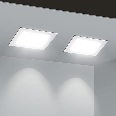 Spot encastré LED de 6W, carré. Lumières ultra-minces. Plafond éclairage intérieur