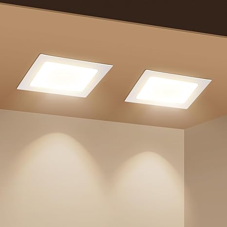 Spot encastré LED de 9W, carré. Lumières ultra-minces. Plafond éclairage intérieur