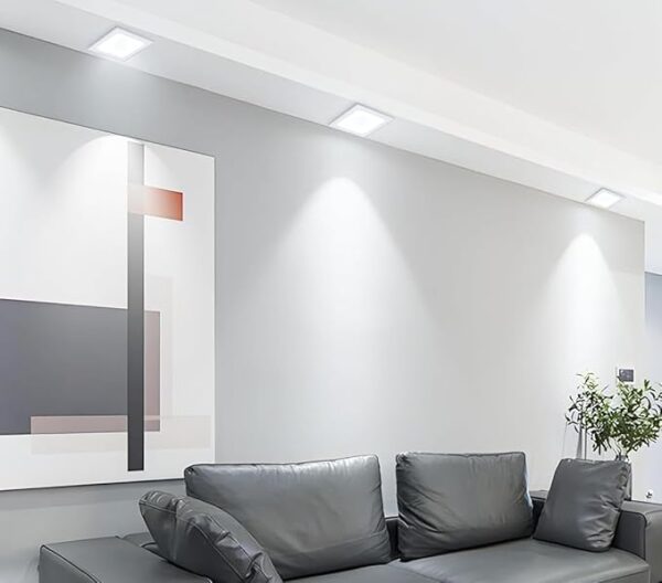 Spot encastré LED de 15W, carré. Lumières ultra-minces. Plafond éclairage intérieur