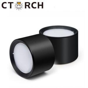 Lampe d'extérieur LED ronde, noire CTORCH