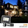 Liper 30W Projecteur LED Exterieur Detecteur de Mouvement, 3000LM 6500K IP66 LED Lumiere Exterieure Capteur Infrarouge Spot Exterieur Garages Jardins
