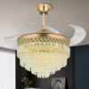 Couverture en cristal remplaçable de conception modulaire Salon d'intérieur décoratif Ventilateur de plafond avec lumière LED