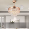 Couverture en cristal remplaçable de conception modulaire Salon d'intérieur décoratif Ventilateur de plafond avec lumière LED