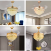 Couverture en cristal remplaçable de conception modulaire Salon d'intérieur décoratif Ventilateur de plafond avec lumière LED