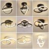 Plafonnier LED 2 lumières, design moderne, montage encastré, luminaire de plafond en métal, idéal pour un salon, une chambre, un bureau ou un couloir, blanc + 3 couleurs d'éclairage - 18 W