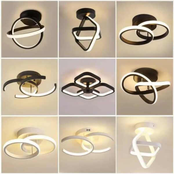Plafonnier LED 2 lumières, design moderne, montage encastré, luminaire de plafond en métal, idéal pour un salon, une chambre, un bureau ou un couloir, blanc + 3 couleurs d'éclairage - 18 W