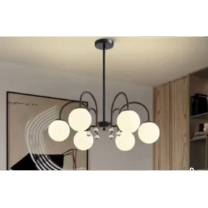 lumières, montage semi-encastré, noir, luminaire suspendu de style vintage, compatible avec le salon, couleur café (couleur : noir, taille : 6t)