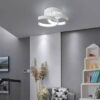 Plafonnier LED 2 lumières, design moderne, montage encastré, luminaire de plafond en métal, idéal pour un salon, une chambre, un bureau ou un couloir, blanc + 3 couleurs d'éclairage - 18 W