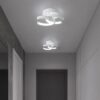 Plafonnier LED 2 lumières, design moderne, montage encastré, luminaire de plafond en métal, idéal pour un salon, une chambre, un bureau ou un couloir, blanc + 3 couleurs d'éclairage - 18 W