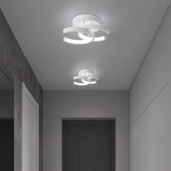 Plafonnier LED 2 lumières, design moderne, montage encastré, luminaire de plafond en métal, idéal pour un salon, une chambre, un bureau ou un couloir, blanc + 3 couleurs d'éclairage - 18 W
